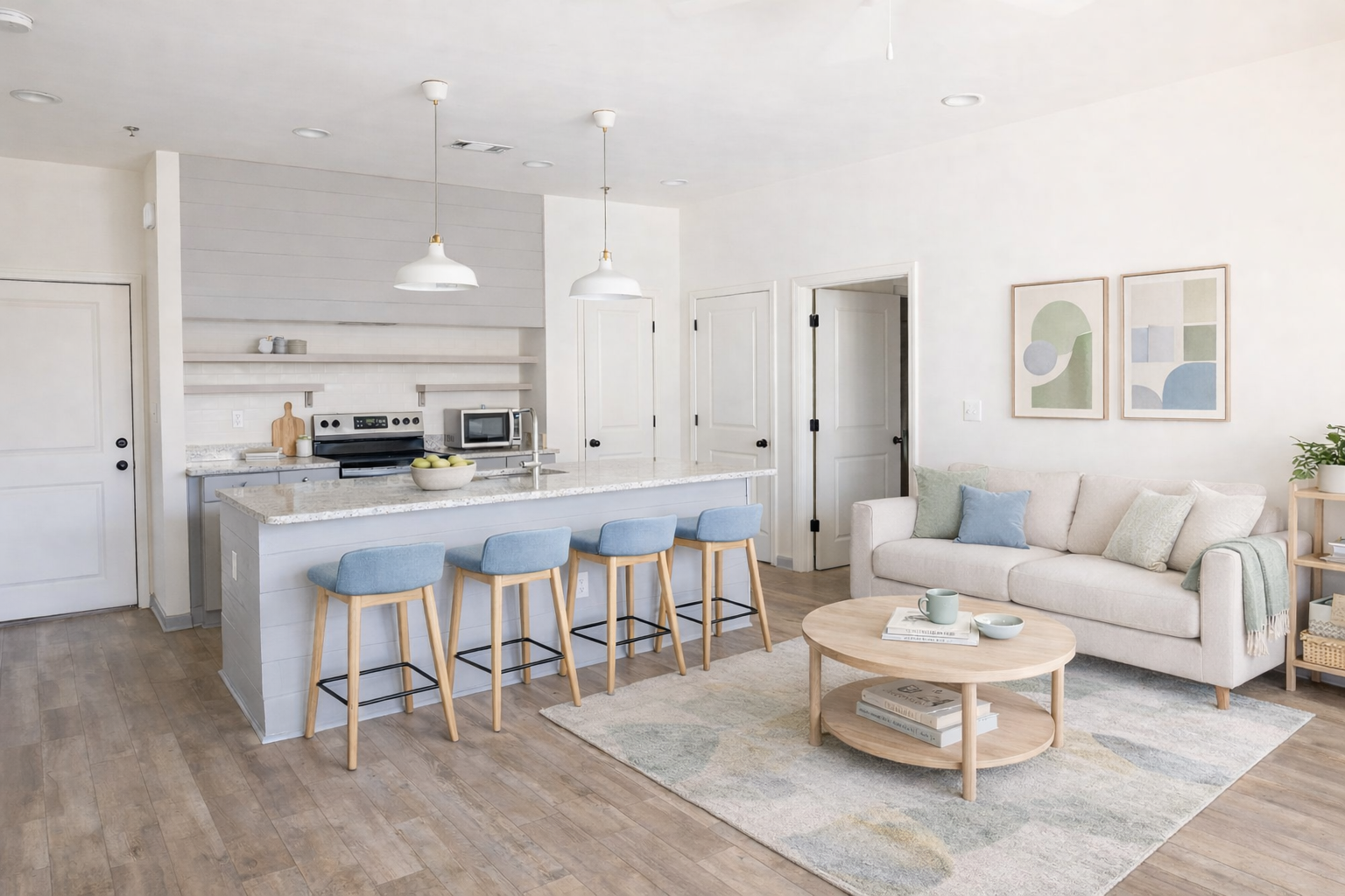 1 the flats living area