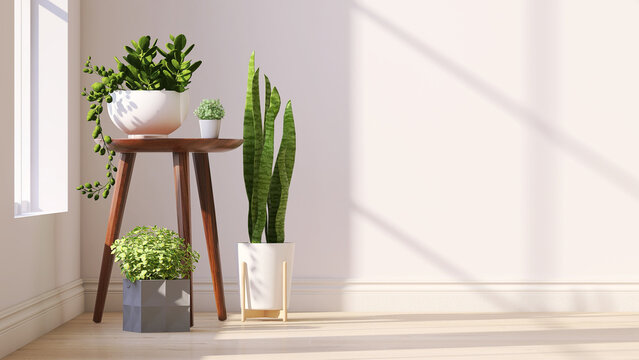 spring apartment decor with plants